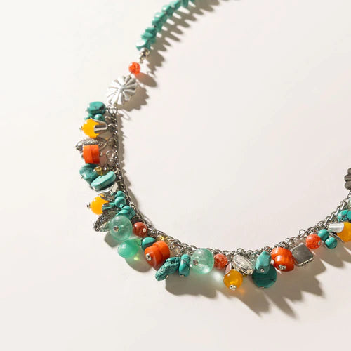S-13050 Myra Mesa Mosaic Necklace in Sunset Turquoise