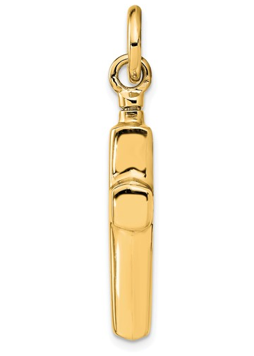 Sterling Silver Gold Tone Polished Cross Ash Holder Pendant