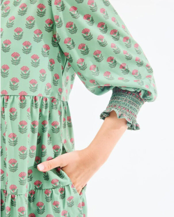 Mary Square Eleanor Dress - Floral Foulard Vineyard