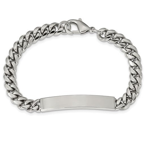 Stainless Steel Polished Curb Chain 8.25" ID Bracelet