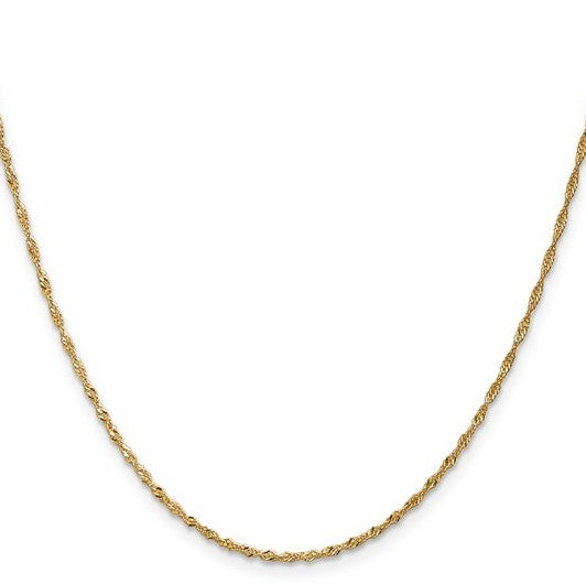 10K Yellow Gold 1.3mm Singapore Chain - 18"