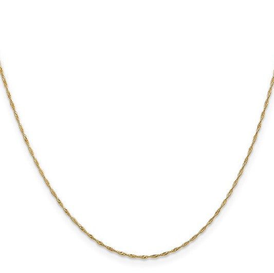 10K Yellow Gold 1mm Singapore Chain - 18"
