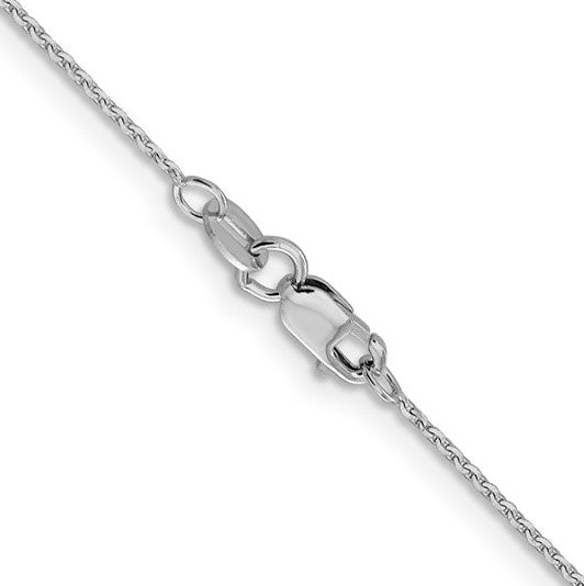 10K White Gold 1mm Diamond Cut Cable Chain - 16"