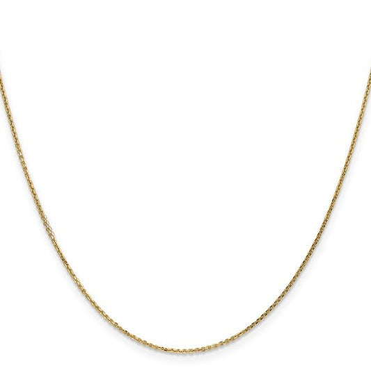 10K Yellow Gold .95mm Diamond Cut Cable Chain - 16"