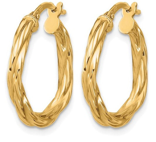 Sterling Silver Gold Plated Twisted Hoop Earrings