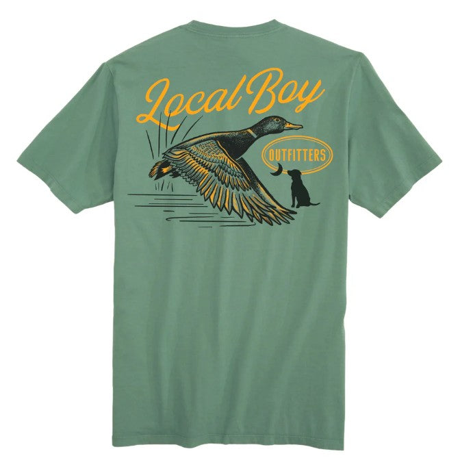 Youth Local Boy Moonlit Mallard in Light Green Short Sleeve T-Shirt
