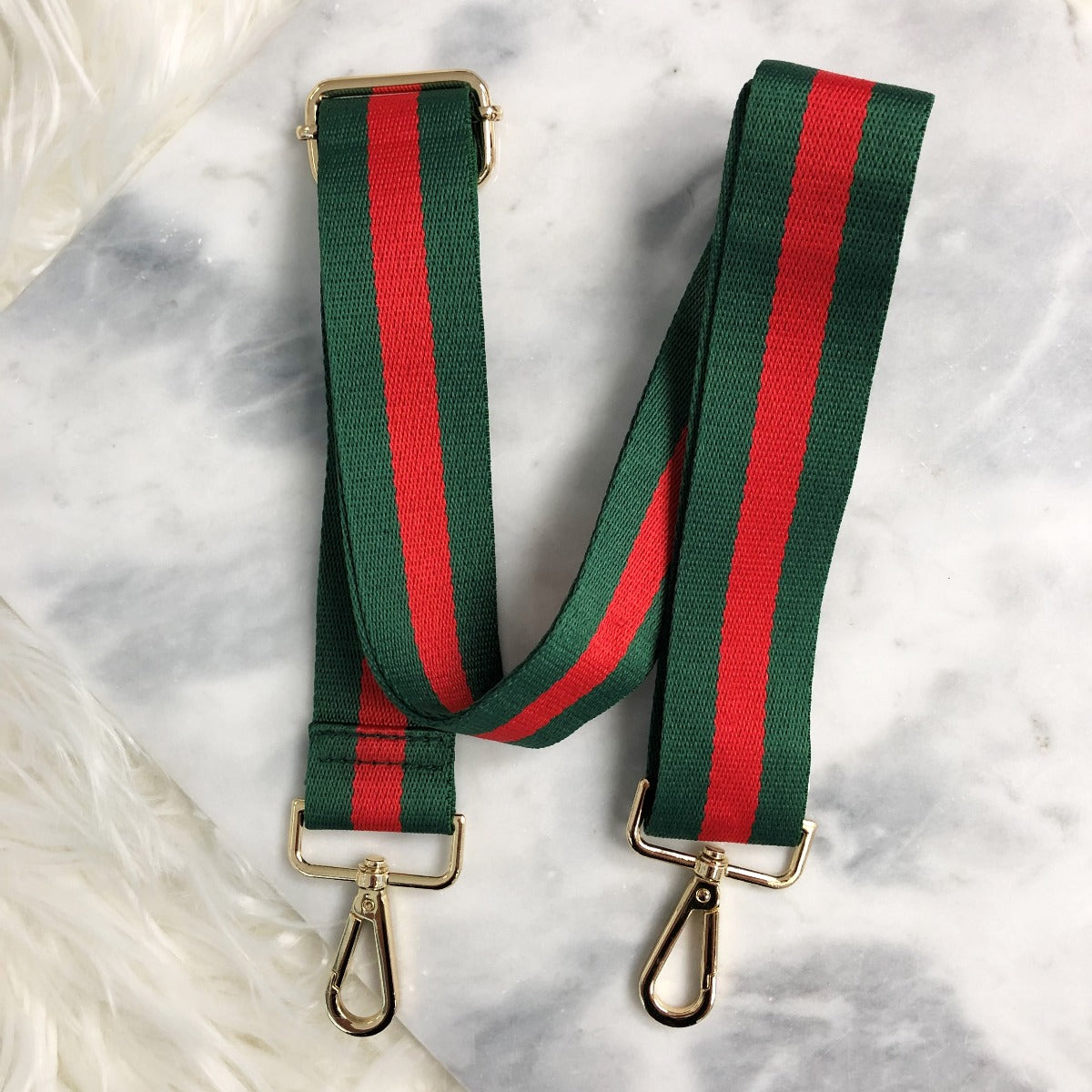 Adjustable Guitar Strap - Red/Green