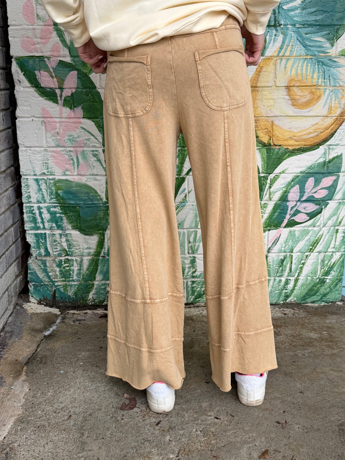 Easel Trendy Tales Wide Leg Ginny Pants - Camel