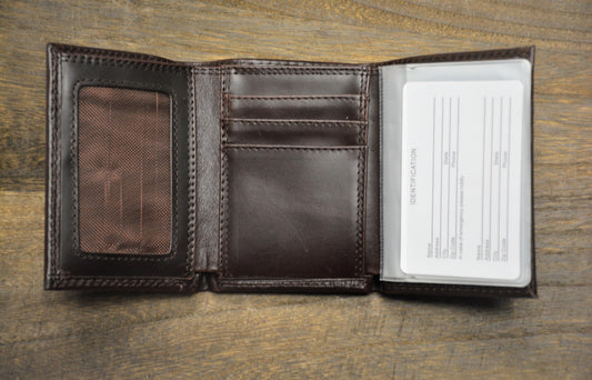 Brown Wrinkle Trifold Palmetto Wallet