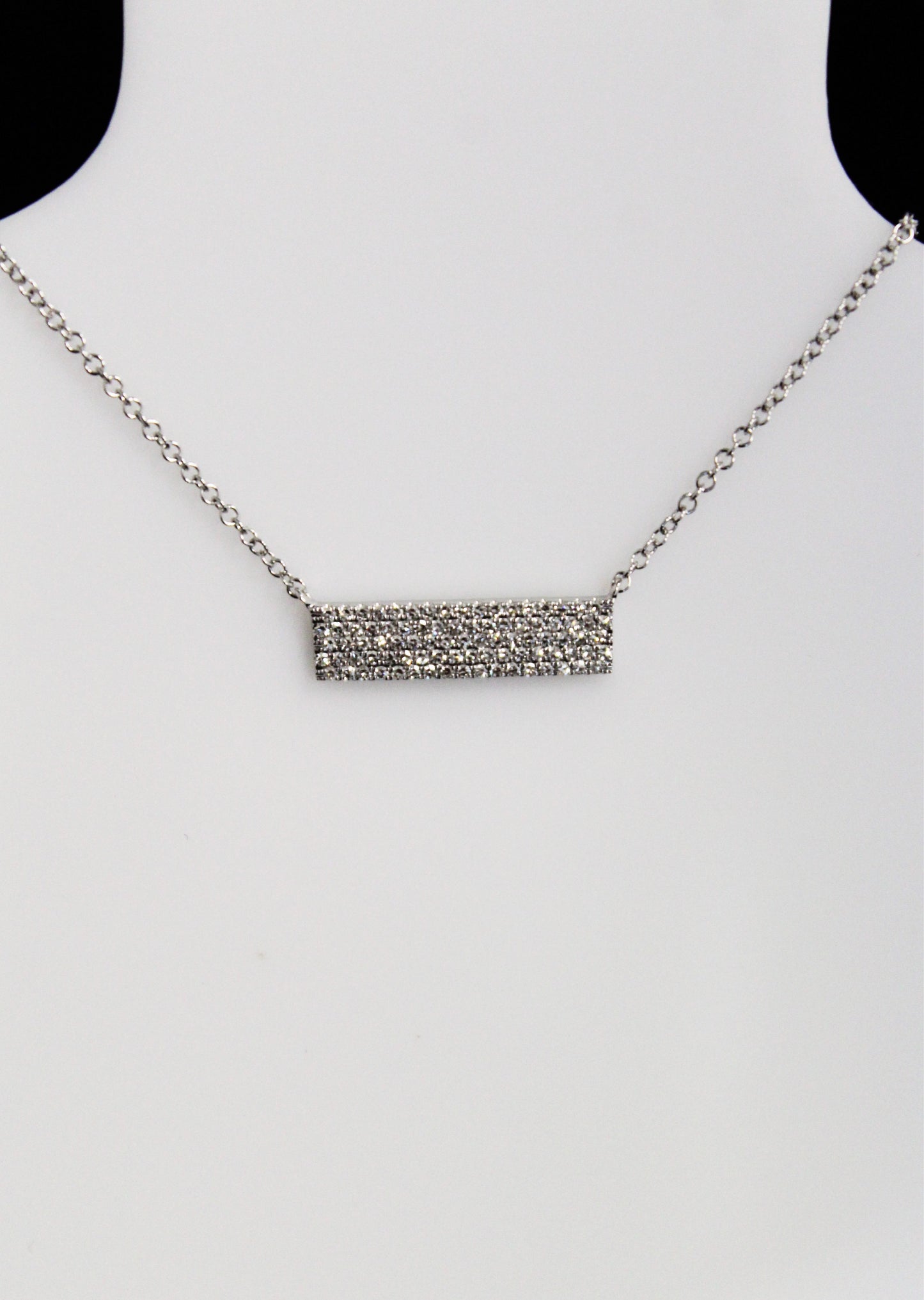 14K White Gold Diamond Bar Necklace - .25CT