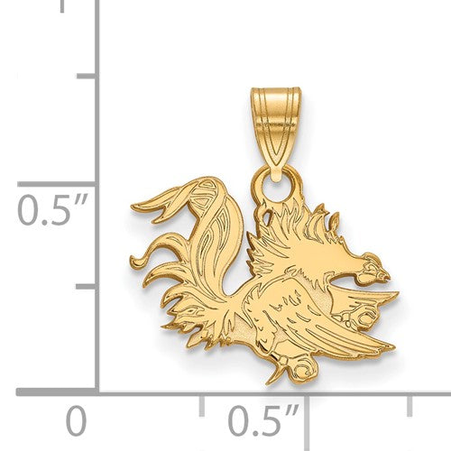 Sterling Silver Gold Plated University Of South Carolina Small Pendant