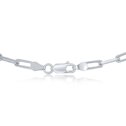 Sterling Silver 3.2mm Paper Clip Chain - 22"