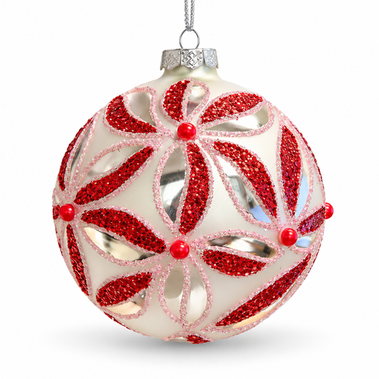 MX192366 Ganz Peppermint Ball Ornaments Glass 0