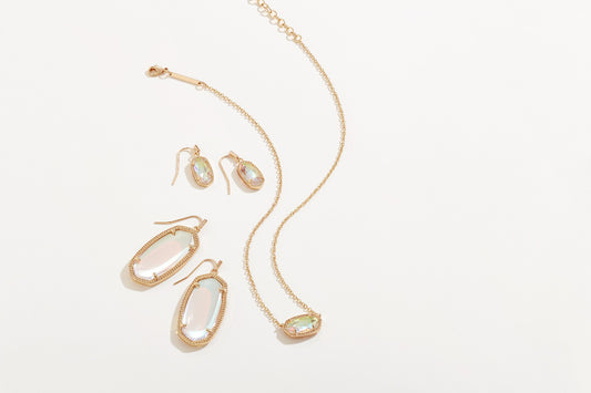 Kendra Scott Elle Gold Drop Earrings in Dichroic Glass