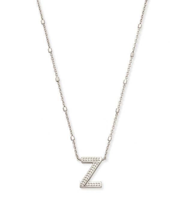 96088002 Kendra Scott Letter Pendant Necklace in Silver