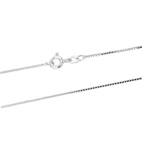 Sterling Silver .8mm Square Box Chain - 18"
