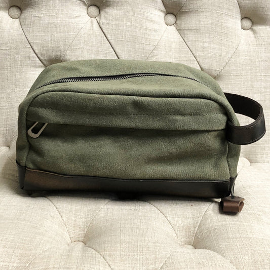Clemson Olive Wax Canvas Toiletry Bag