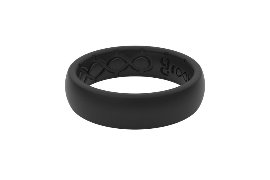 R1-101 Groove Life Solid Midnight Black Thin Ring