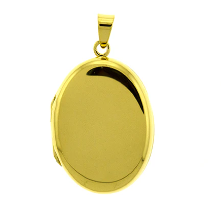 Sterling Silver Gold Vermeil Oval Locket Pendant