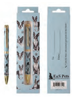 736-76A Boston Terrier Pen Lt Bl