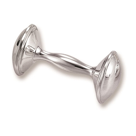 GL474 Silver-Plated Dumbbell Baby Rattle 0