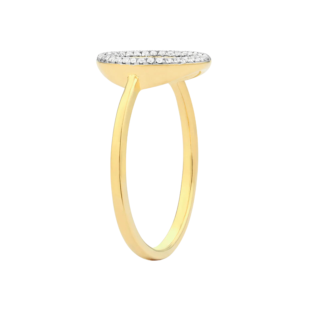 Ella Stein Sterling Silver Gold Plated .10CTTW Diamond Circle Ring