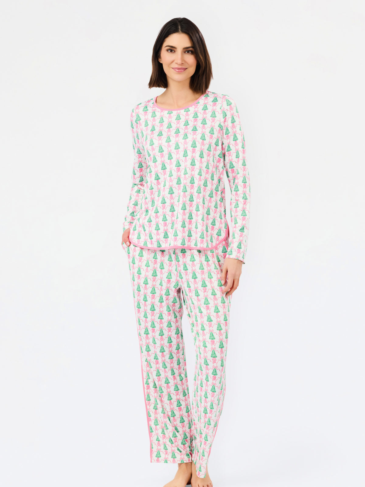 77722 Women's Melody Pants Lounge Set Long Sleeve/Long Pants Winter Pines Pink 0