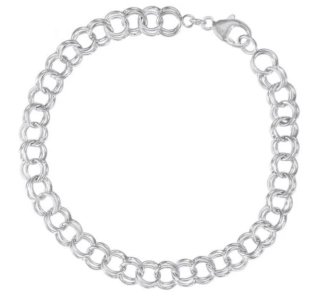 8" Double Link Classic Bracelet with Lobster Claw - Rembrandt