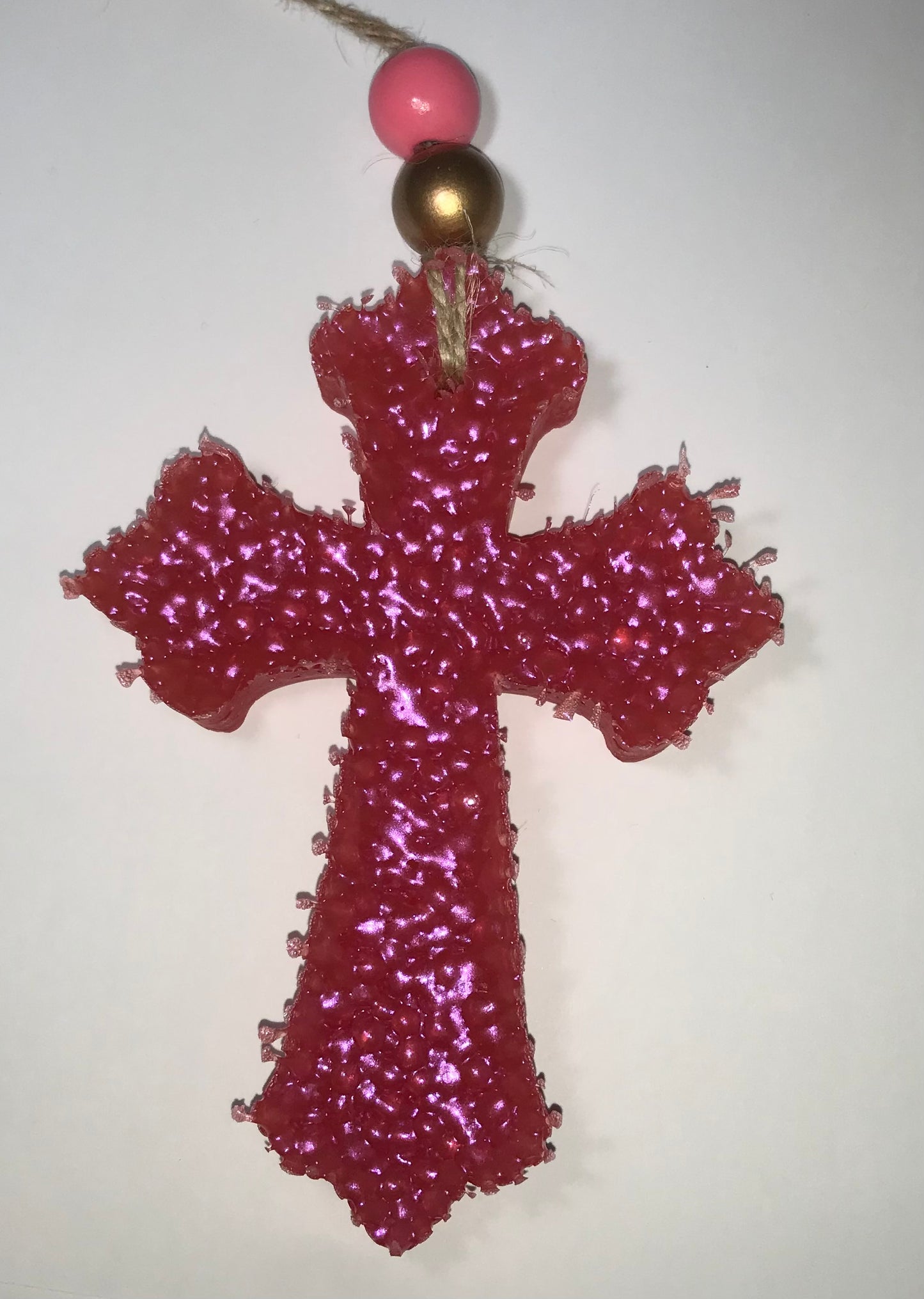 BEADED FANCY CROSS Funky Fleur De Lis Signature Freshie