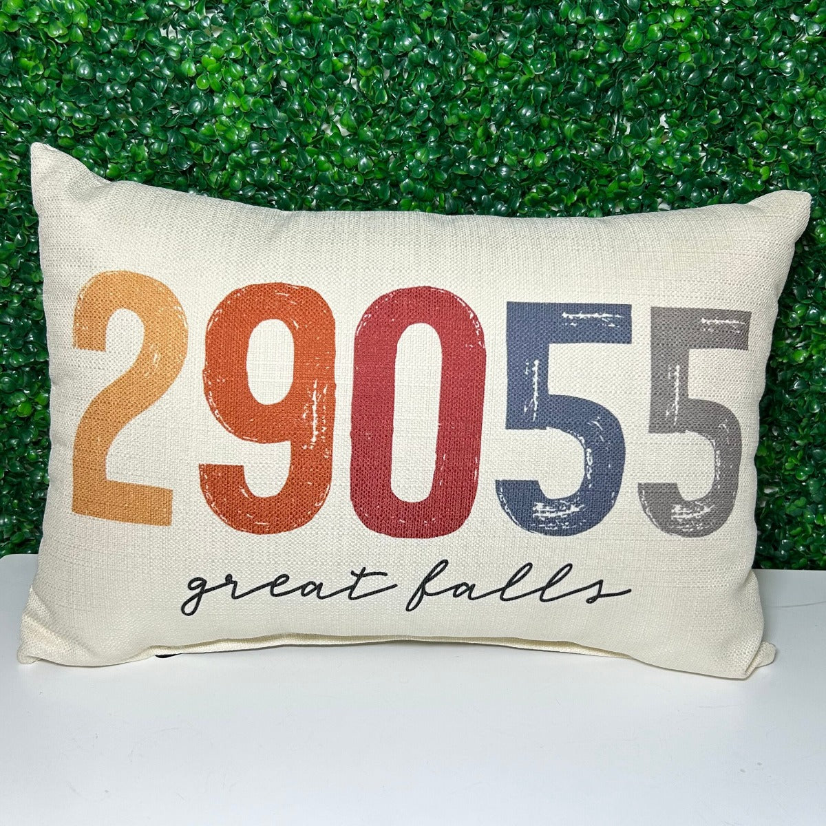 Sunset Zip Code Pillow - Great Falls 29055