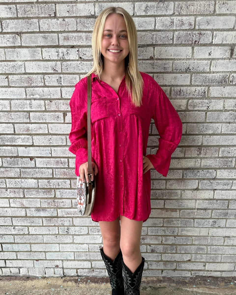 Myra Bag The Elowen Belle Woven Dress in White Pink