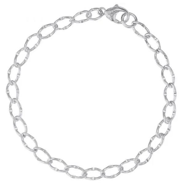 8" Dapped Single Link Curb Classic Bracelet - Rembrandt