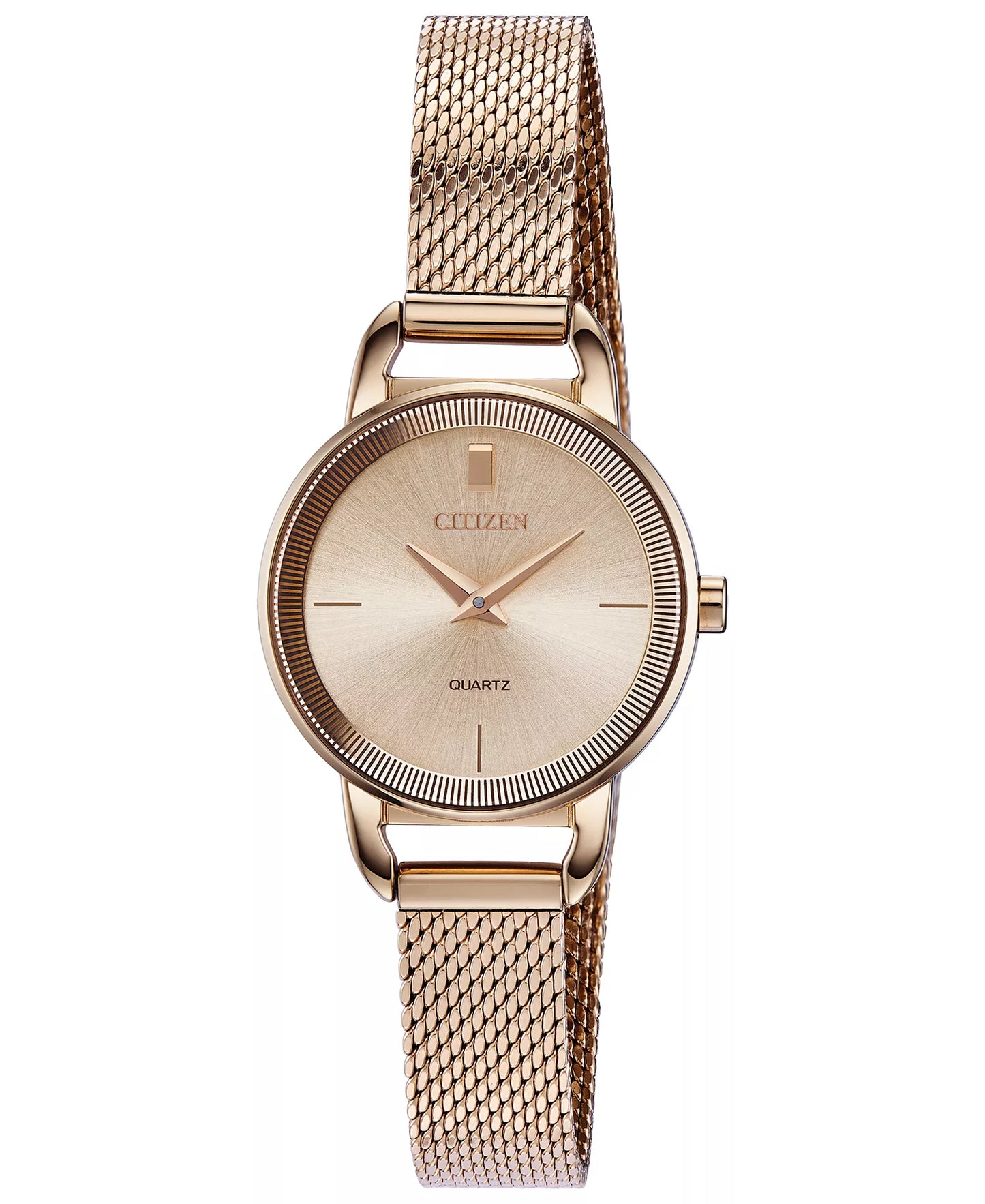 EZ7003-51X Citizen Women's Quartz Rose Gold-Tone Stainless Steel Mesh Bracelet Watch 26mm