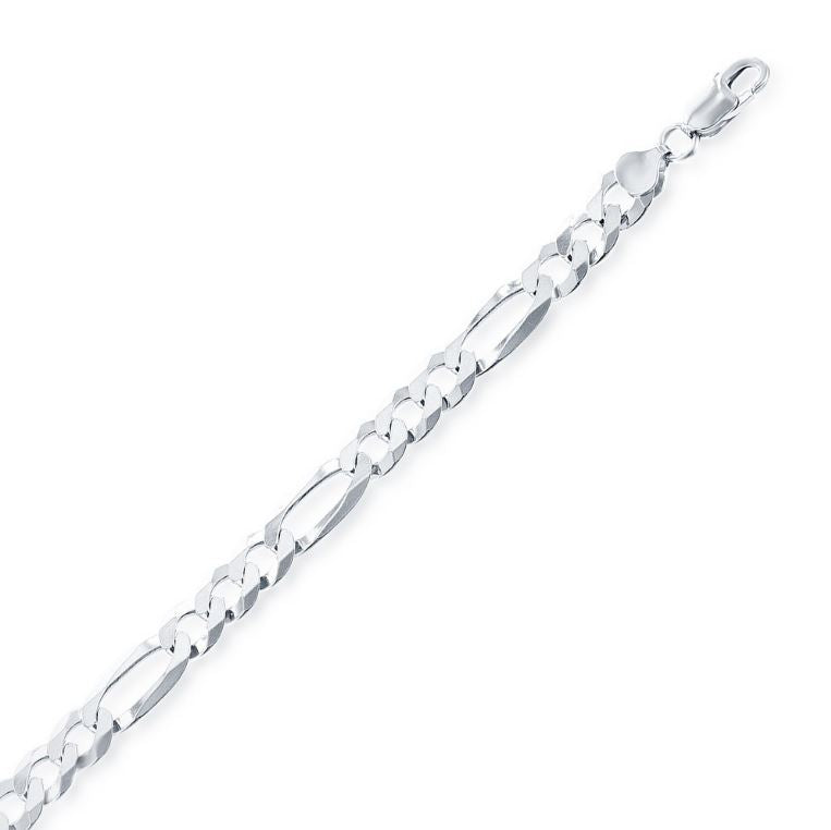 Sterling Silver 5.8mm Figaro Bracelet - 8"