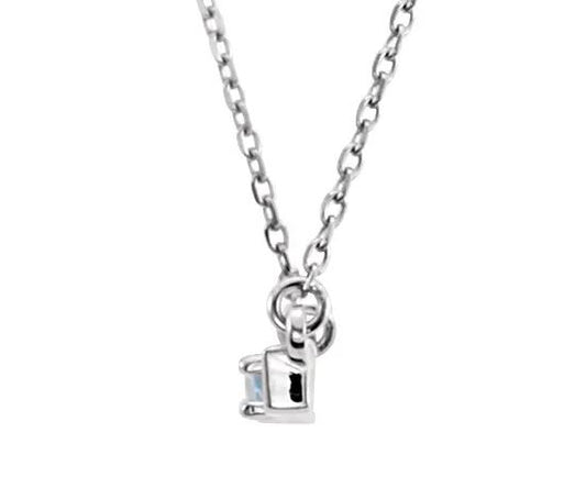 Sterling Silver 3-Stone Family Bar Necklace
