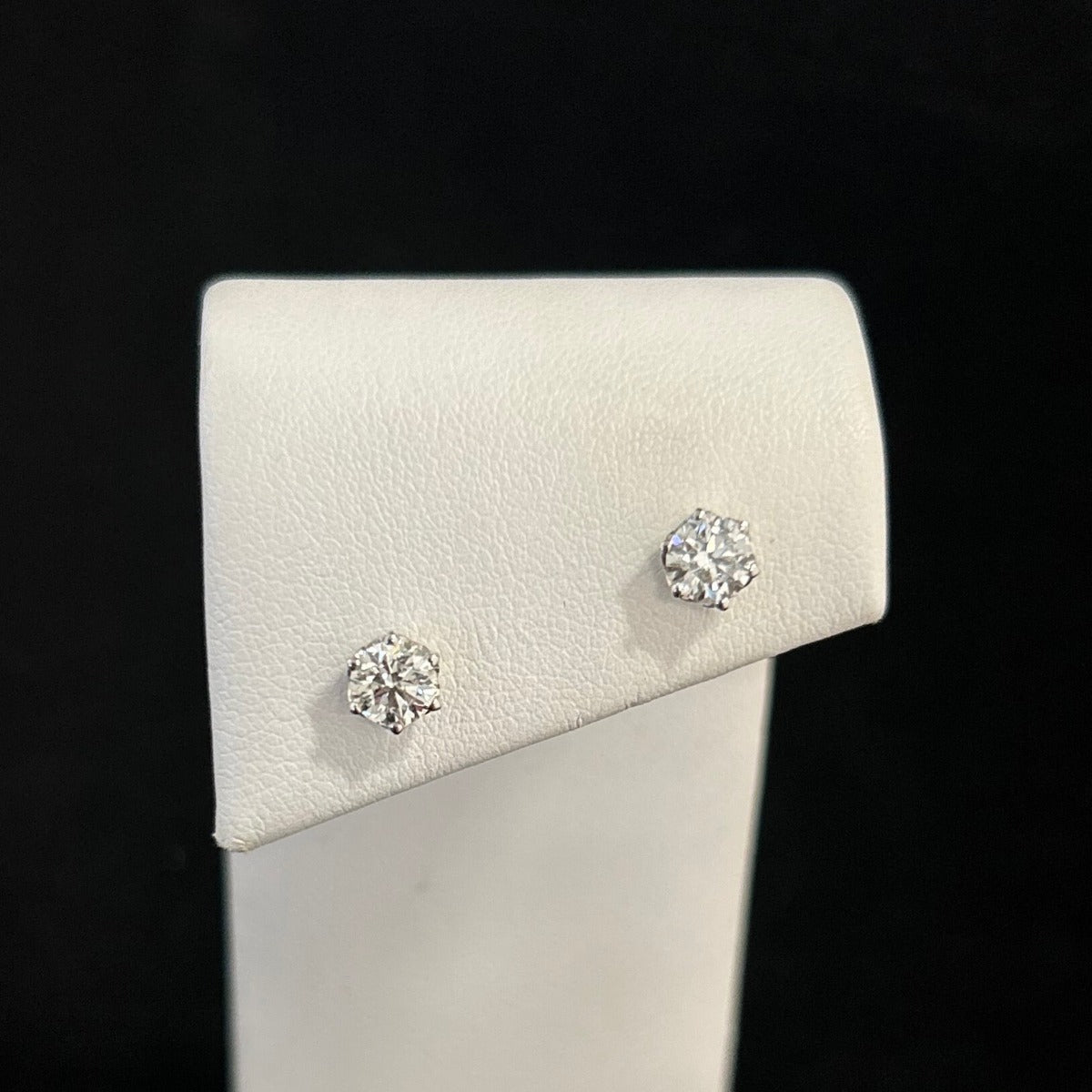 14K Yellow Gold 1.02CTTW Diamond Screw Back Stud Earrings