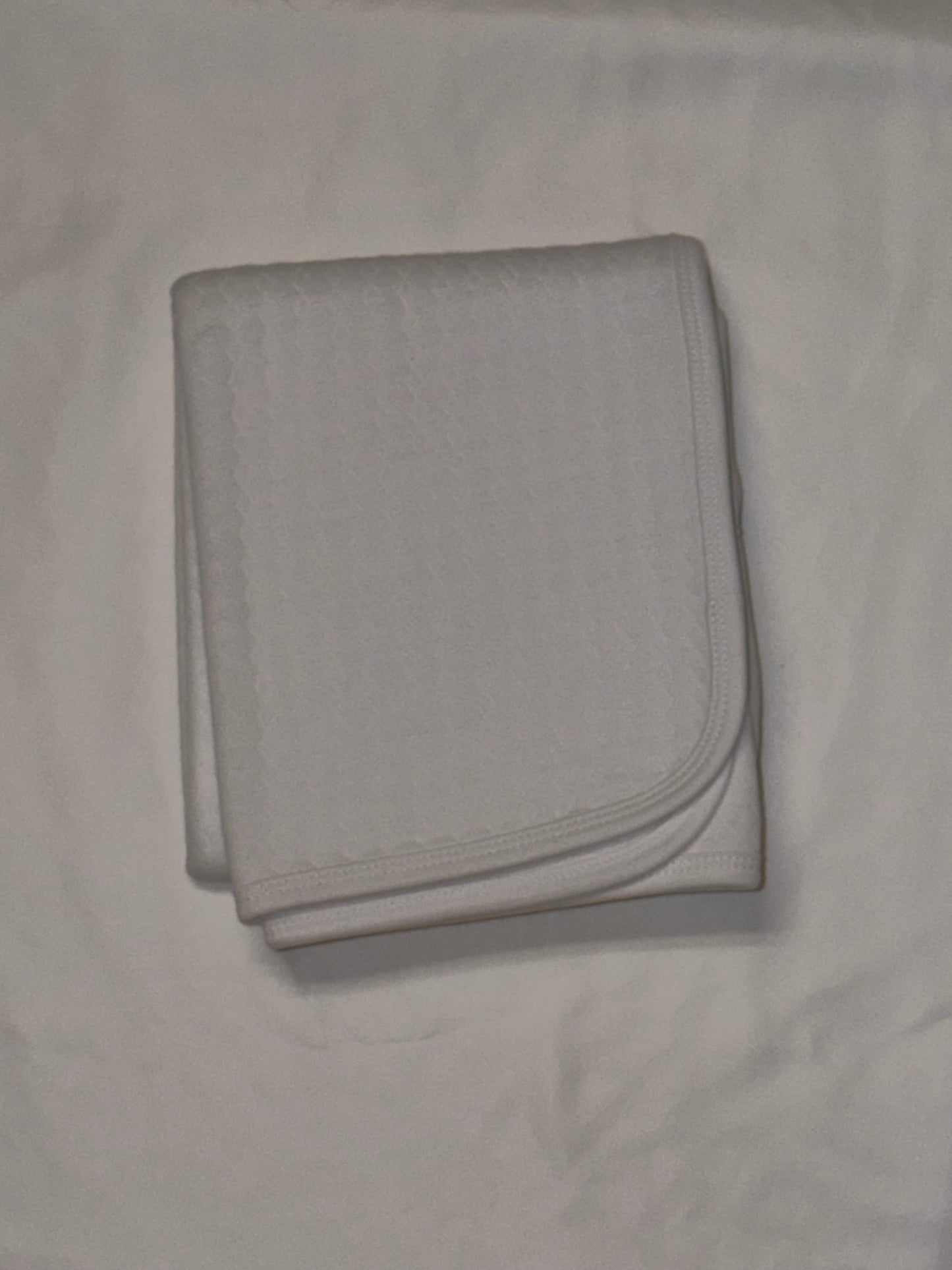 Baby Receiving Blankets with Pearl Quilted Design in Pink, White, or Blue