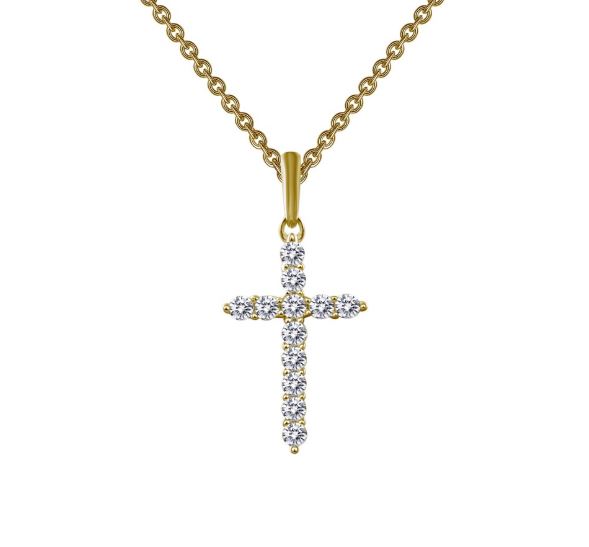 Lafonn Gold Plated .36CTW Cross Pendant Necklace
