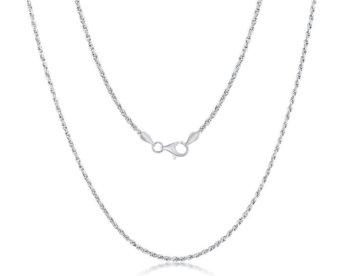 Sterling Silver 1.9mm Rope Chain - 22"