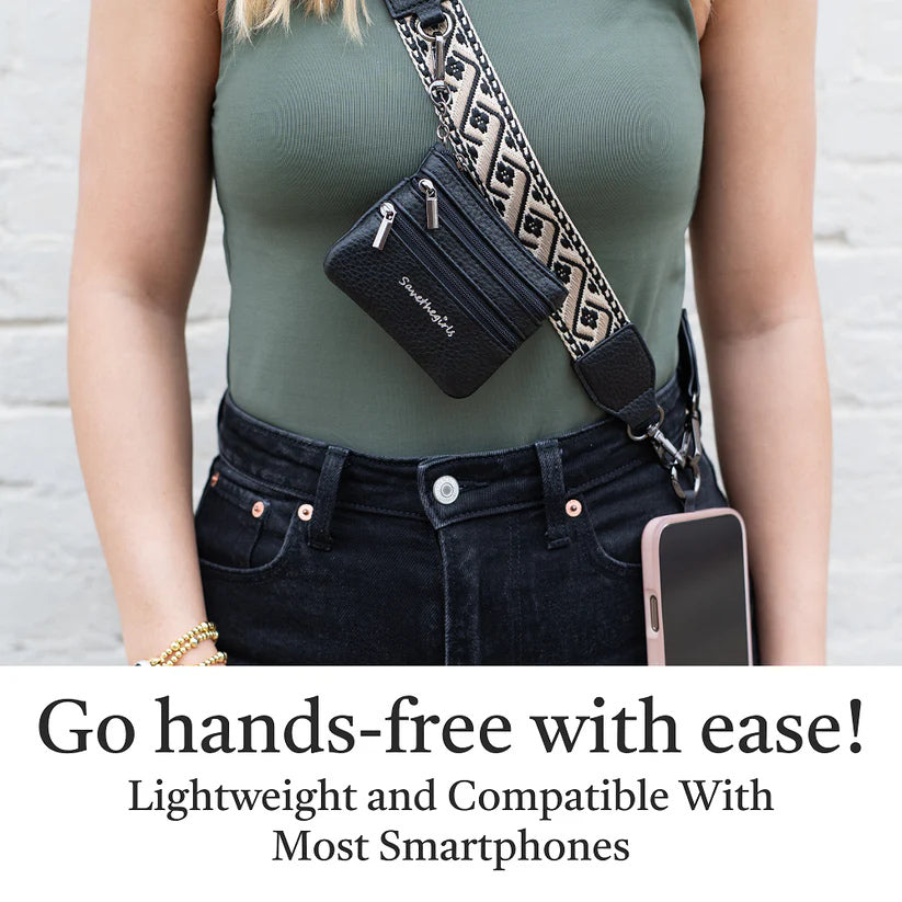 Save The Girls Clip & Go Strap with Zippered Pouch XOXO