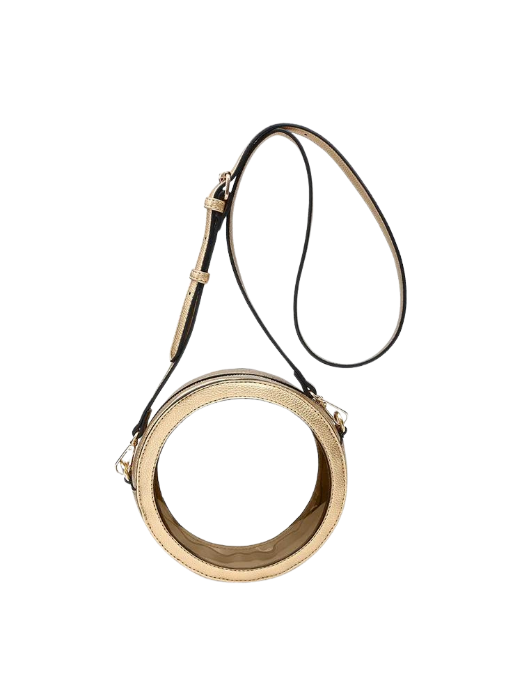 Lilibet Vegan Clear Circle Crossbody - Gold