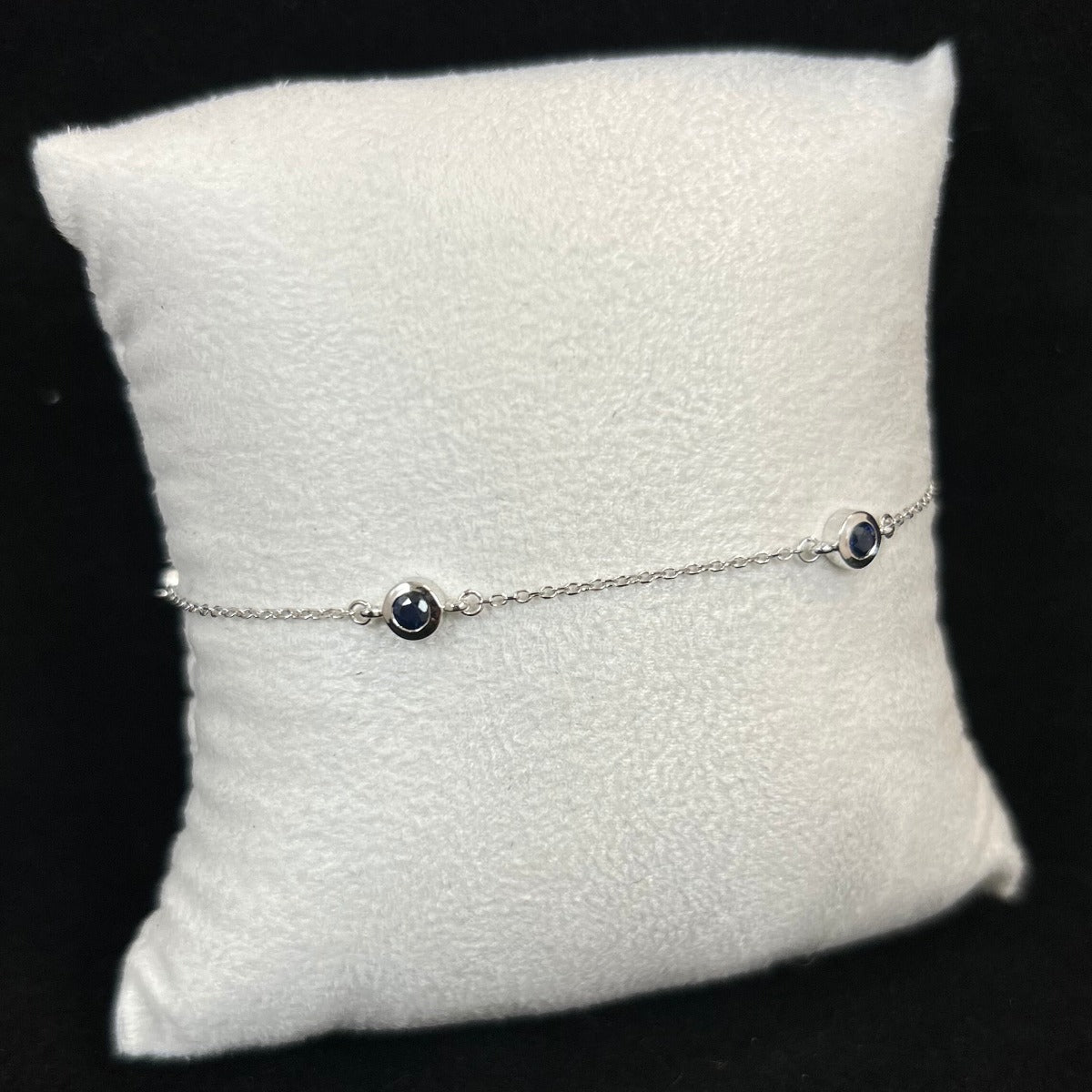 10K White Gold .70CTTW Sapphire Bracelet