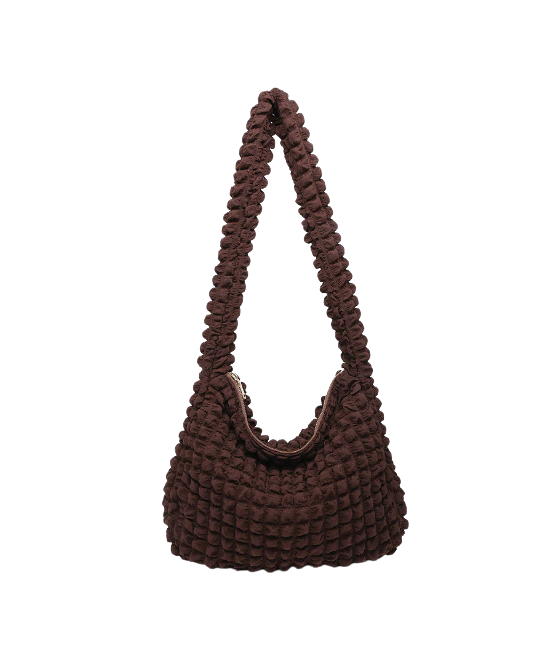 Rosemary Quilted Nylon Crossbody in Espresso