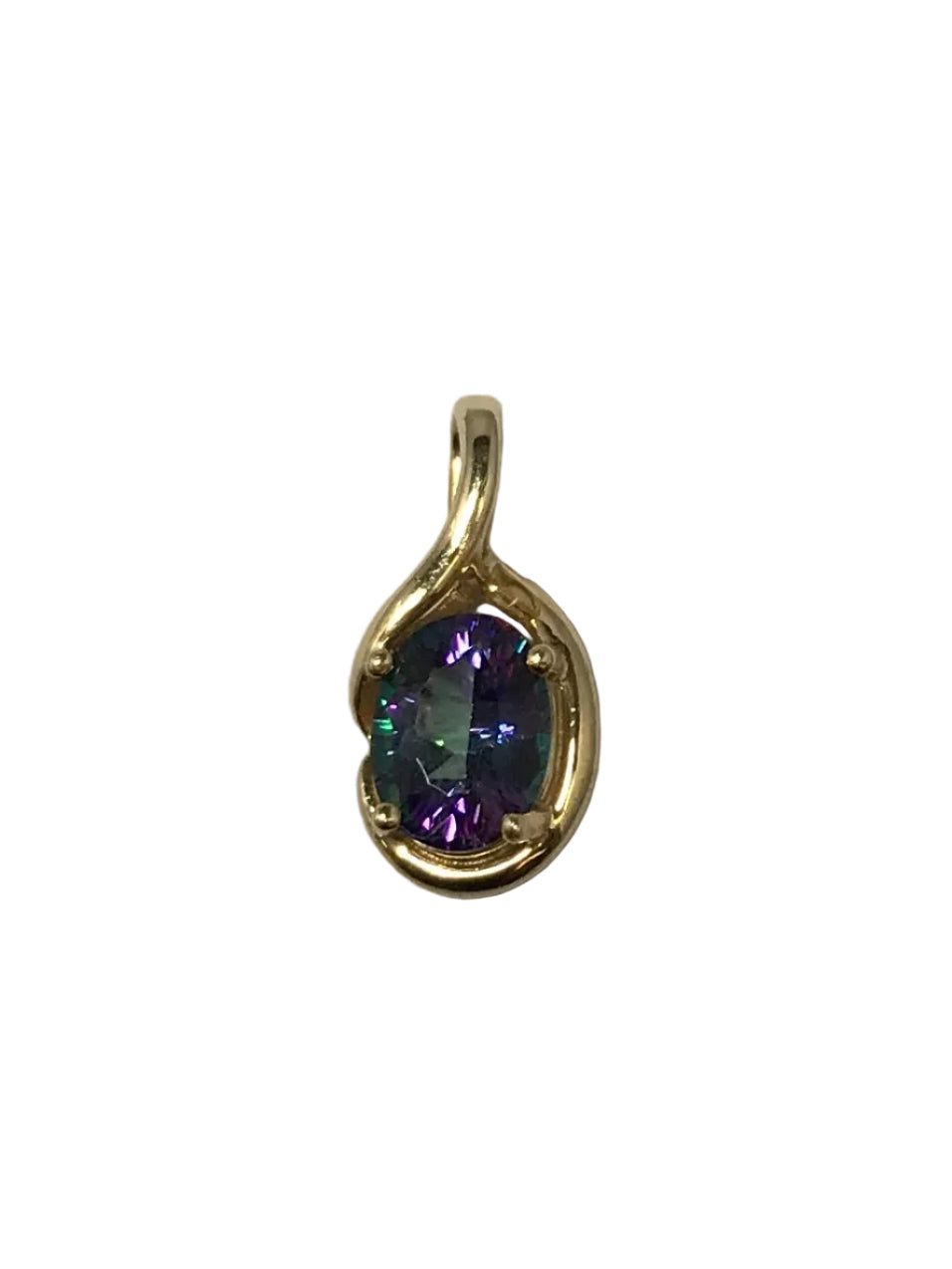 U 14K Yellow Gold Majestic Fire Pendant with Enhancer Bail