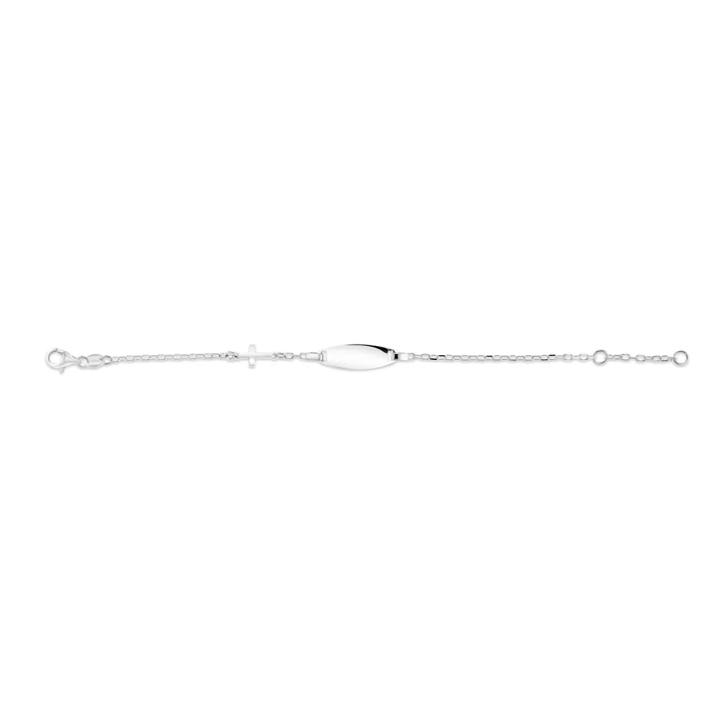 BOG-556 Sterling Silver Baby ID With Cross Bracelet 0
