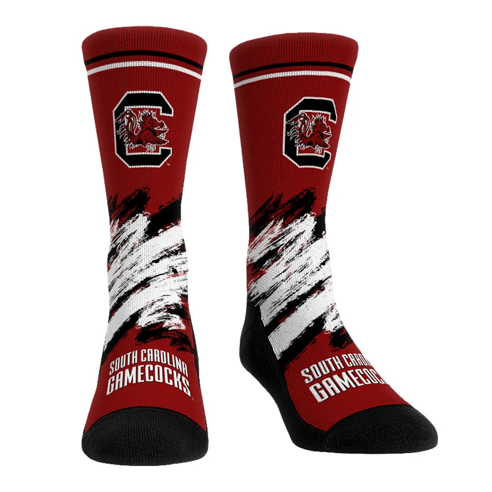CL-SC-THWBK-SPLASH South Carolina Gamecocks Throwback Paint Socks Crew L/XL 0