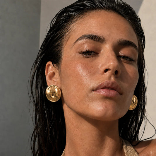 37 Ellie Vail Waterproof Gold-Plated Stainless-Steel Callan Irregular Disc Earring