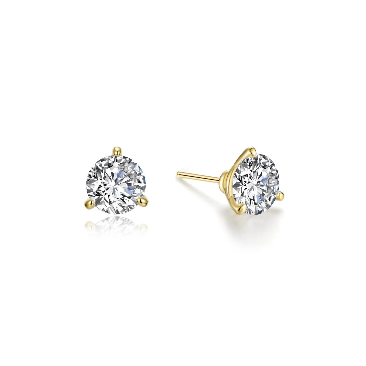 E0206CLG Lafonn Gold Plated Sterling Silver 1.0CTW 3PRNG MART
