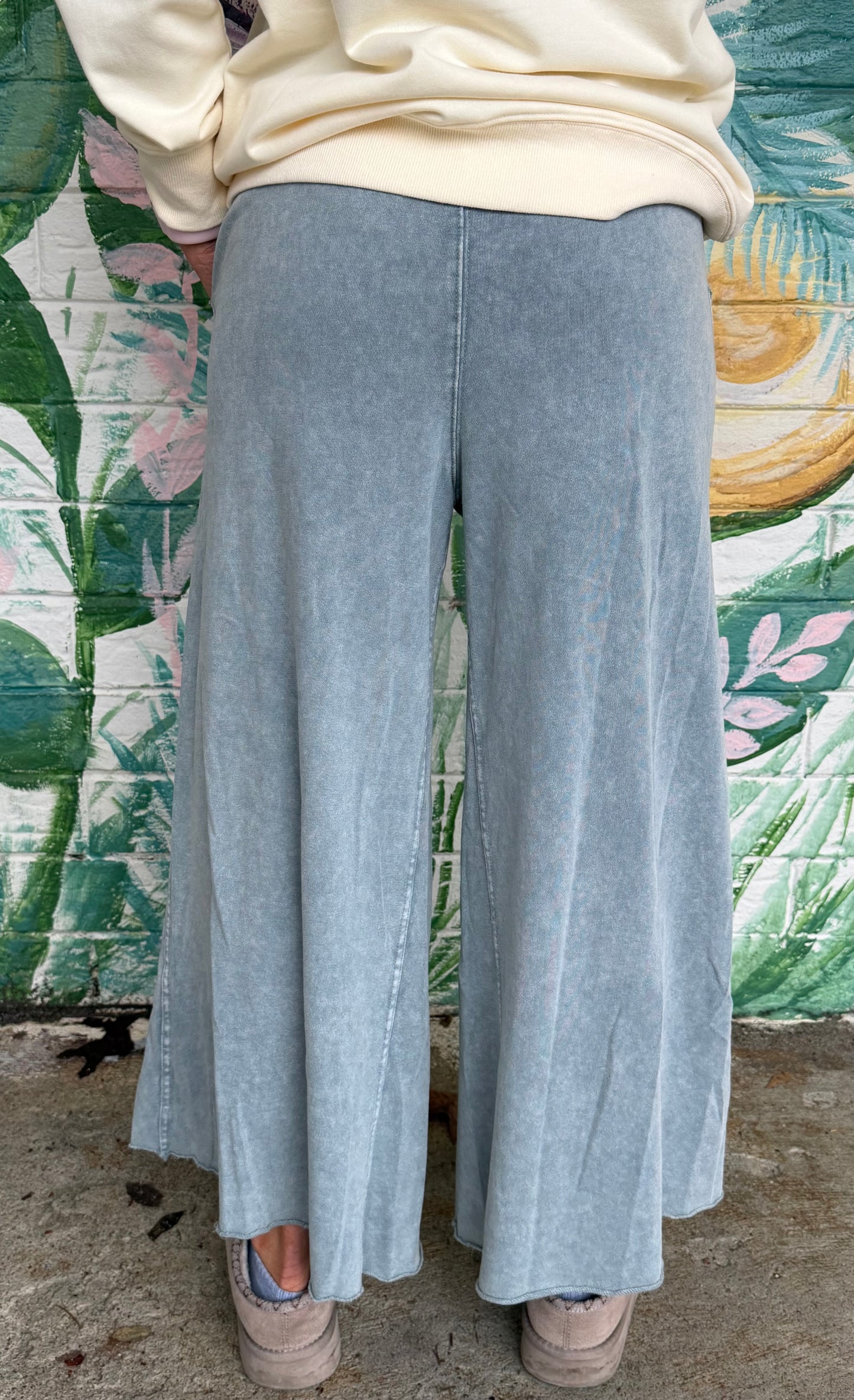 Easel Open Minded Flare Bottoms Ginny Pants - Faded Teal