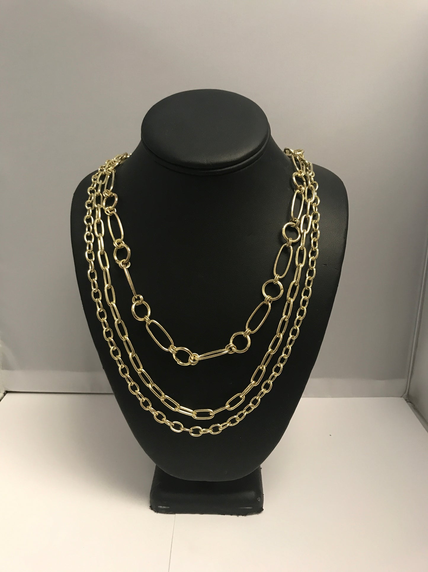NL709G Chain Link Layered Necklace